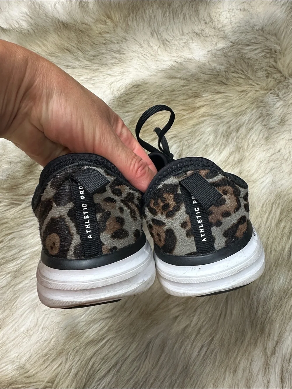 APL Phantom Leopard Pony Hair Running Sneakers Women's US 10 EU 41